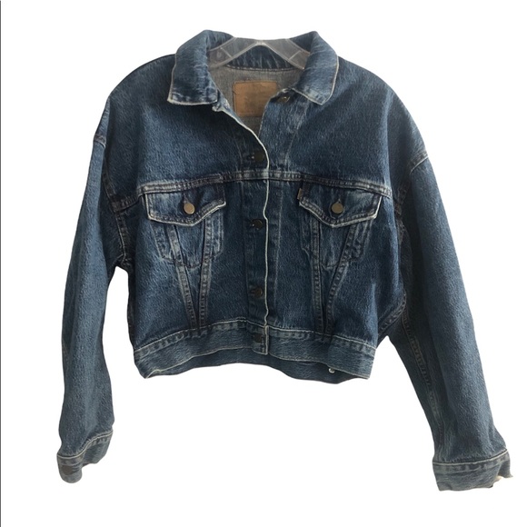 Vintage Levi’s 80s Boxy 100% cotton Crop USA Trucker Denim jean Jacket